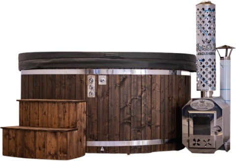 Balia ogrodowa Baseline Ø200 – klasyczna wersja bez systemu masażu z piecem zewnętrznym